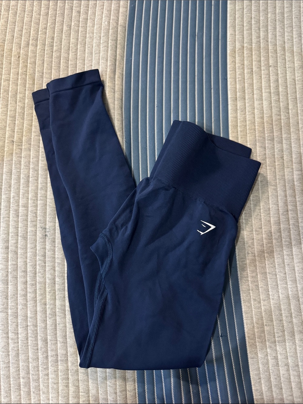 Gymshark Navy Ribbed High-Waist Leggings